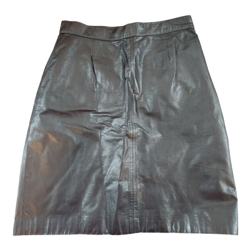 Vintage Black Leather skirt made in Poland